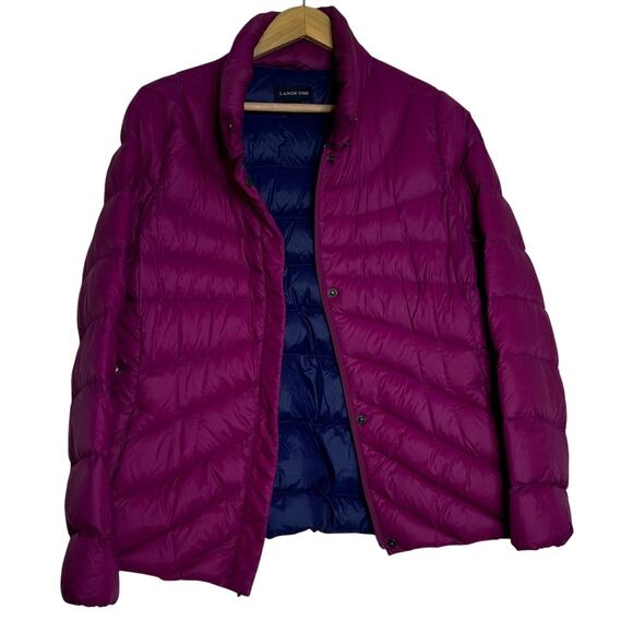 Lands End Down Puffer Jacket Purple Size M - Picture 1 of 6